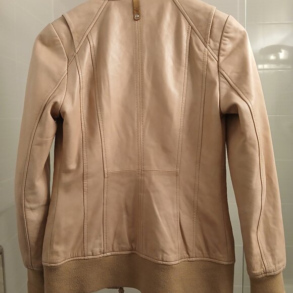 Mackage Cream Leather Jacket Woman - Picture 12 of 15
